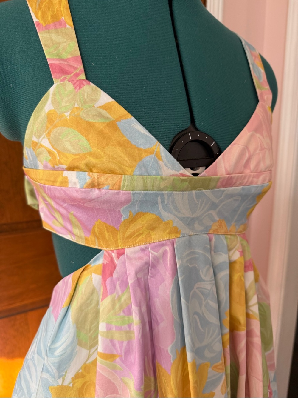 Mestiza New York Watercolor Peony Giselle midi dress 2 - Picture 5 of 12
